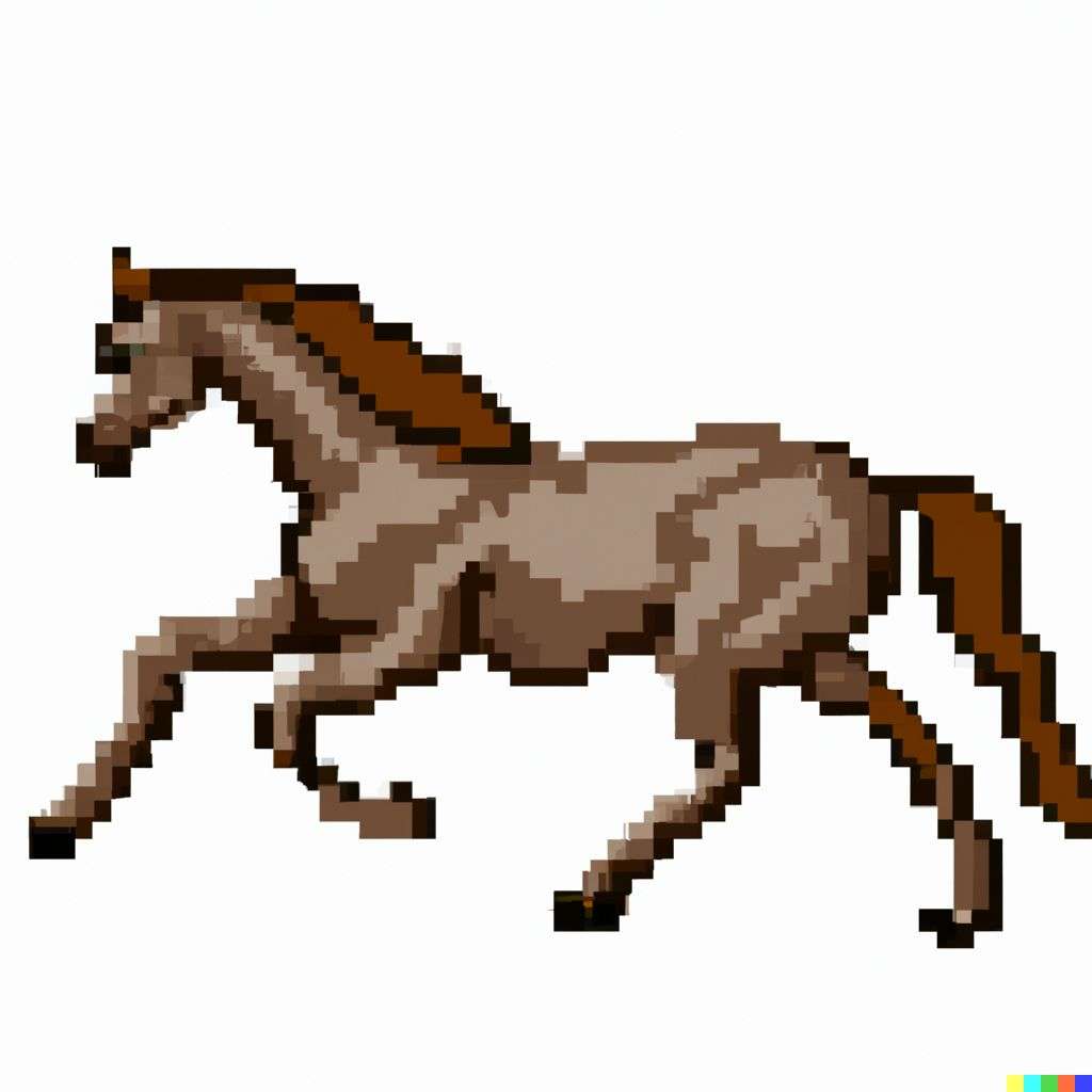 a horse, old computer game graphics